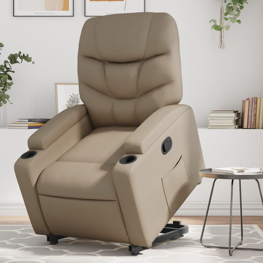 Cappuccino 3204664 fauteuil, met rugleuning en rugleuning, van kunstleer, meubelstuk voor woonkamer, fauteuil, relaxstoel, stoel voor slaapkamer - QUORE