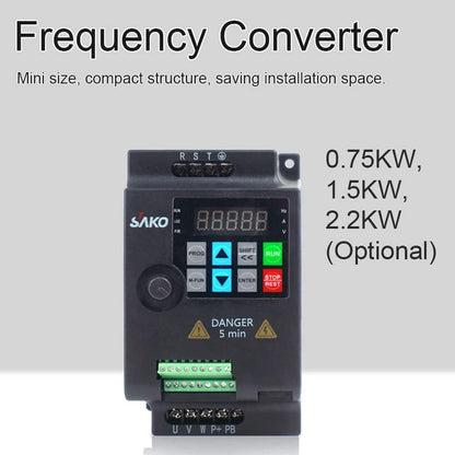 omvormer, VFD-converter, 3-fasen-omvormer, 380 V 2,2 kW motordriver, gebruikt voor de toerentalregeling van de spindelmotor
