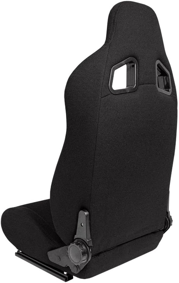 AutoStyle Sportstoel 'MR' - Zwart Kunstleder + Zwart Pine textiel - Dubbelzijdig verstelbare rugleuning - incl. sledes