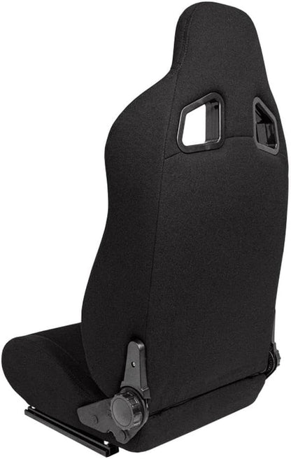 AutoStyle Sportstoel 'MR' - Zwart Kunstleder + Zwart Pine textiel - Dubbelzijdig verstelbare rugleuning - incl. sledes