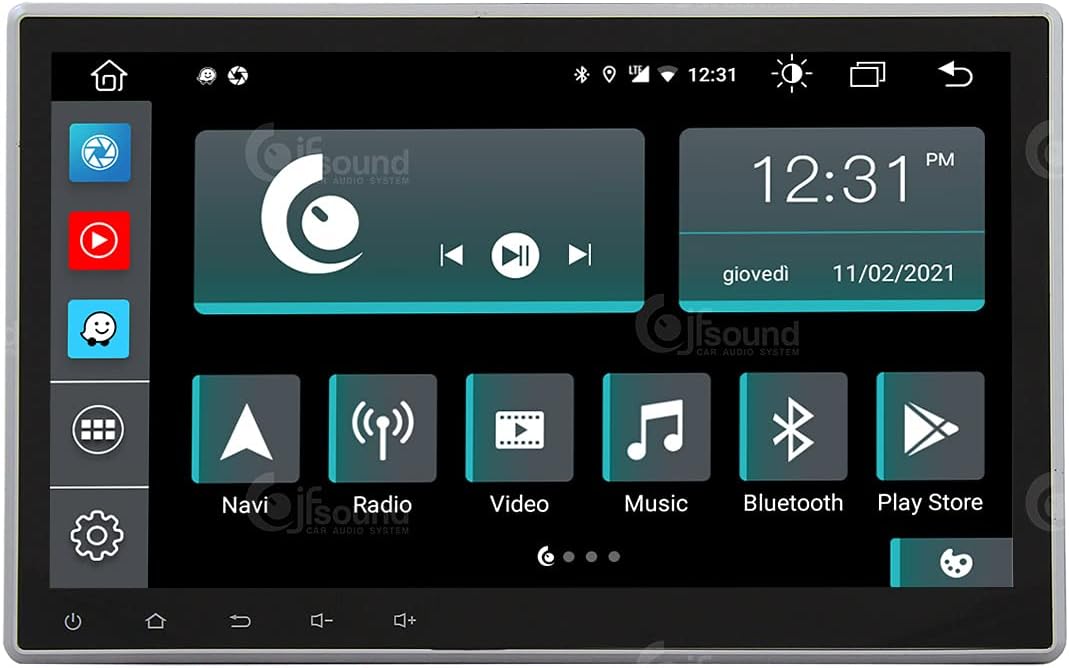 Universeel autoradio 1DIN Android GPS Bluetooth WiFi Dab USB Full HD Touchscreen Display 10.1" Easyconnect Processor 8core Stembediening