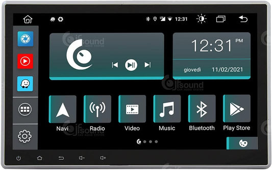 Universeel autoradio 1DIN Android GPS Bluetooth WiFi Dab USB Full HD Touchscreen Display 10.1" Easyconnect Processor 8core Stembediening