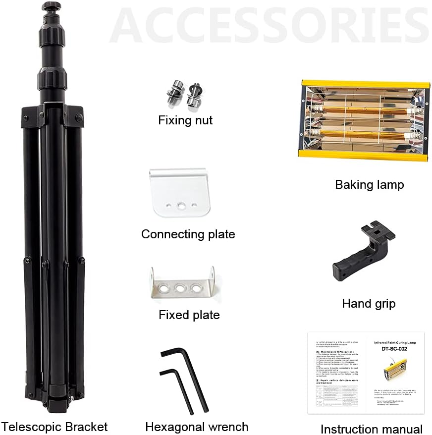 Infrarood Verflamp – Verf Droger – Verflamp Lamp – Infrarood Lamp – Drooglamp – 2000W Vermogen – Aluminiumlegering Behuizing