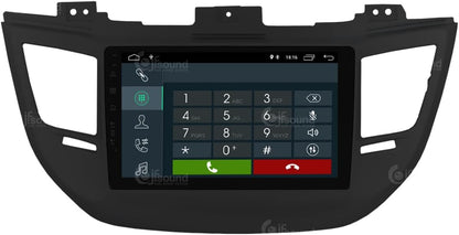 Autoradio Custom Fit per Hyundai Tucson schwarz (mit Navigation, Rückfahrkamera und Kenwood-Verstärker als Standard) Android GPS Bluetooth WiFi Dab USB Full HD Touchscreen Display 9"