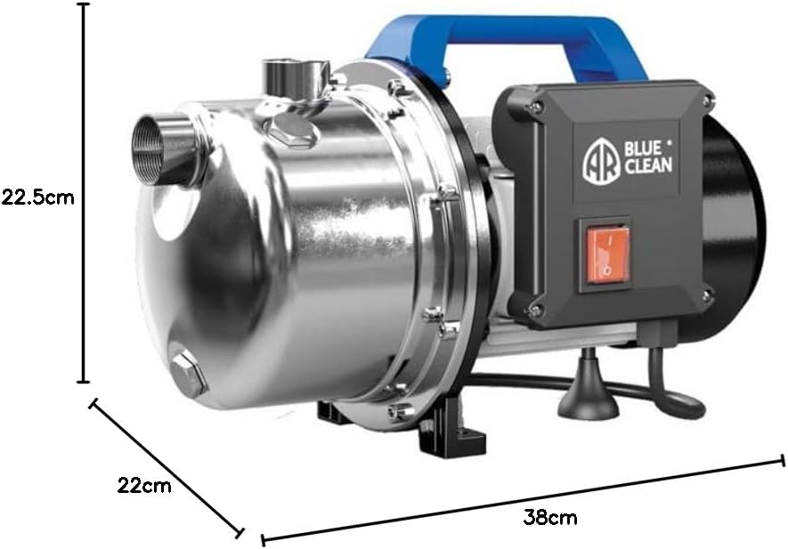 Zelfaanzuigende Pomp – Waterpomp – Grijs Water Pomp – Tuinpomp – Zelfaanzuigende Waterpomp – 1100 Watt Krachtige Motor – Max. Debiet 4600 l/u