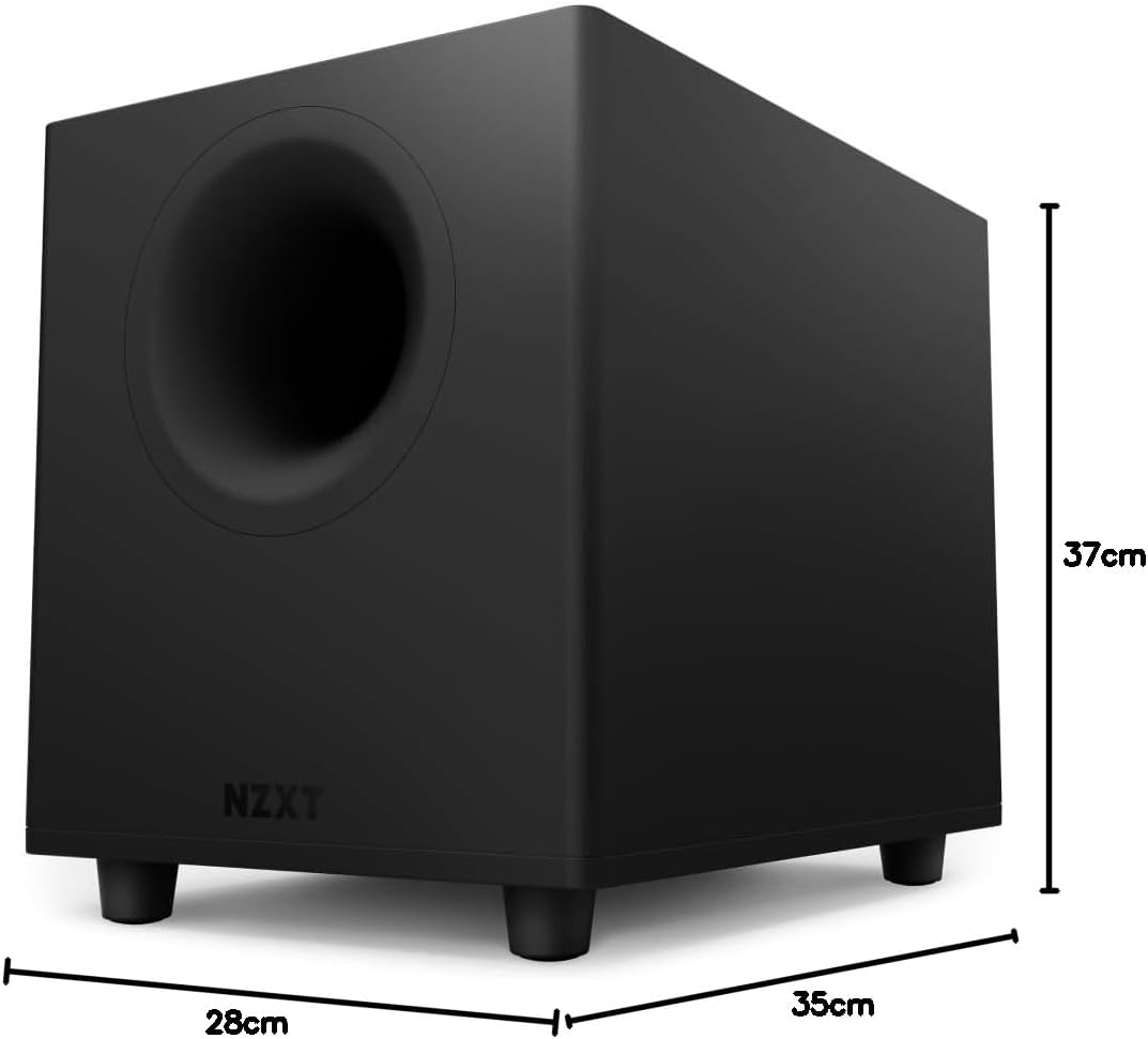 NZXT Relais PC Gaming Desktop Subwoofer - AP-SUB80-EU - 140 Watt - Diepe, krachtige bas - Down-Beam 6,5" Driver - Crossover en Phase Control - Zwart"}
