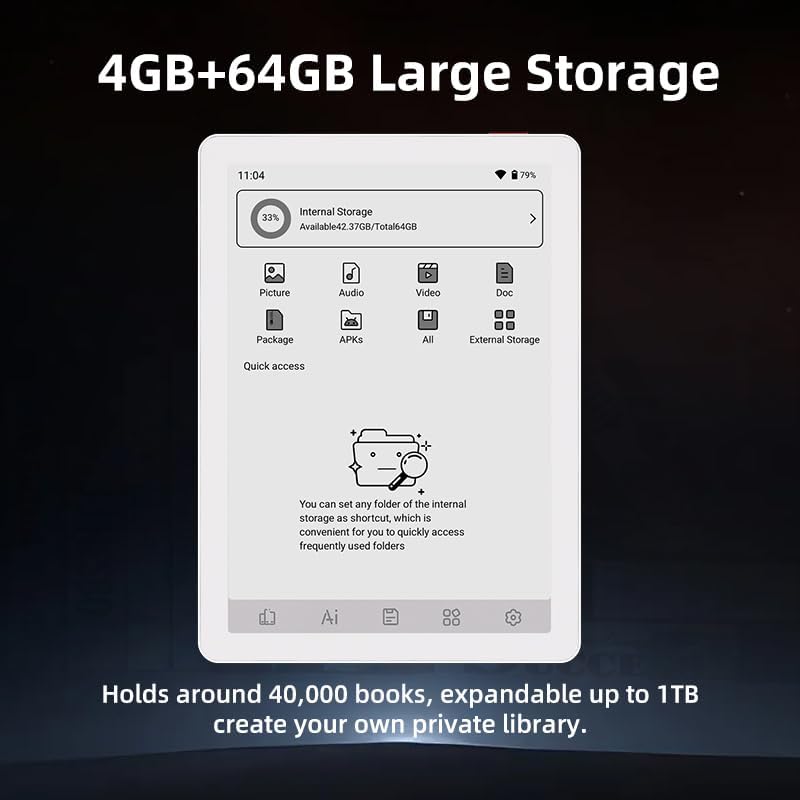 Bigme B6 6-inch E-Paper-tablet, Mini E-Book-Reader, Android 14 met 4 GB + 64 GB geheugen, wit