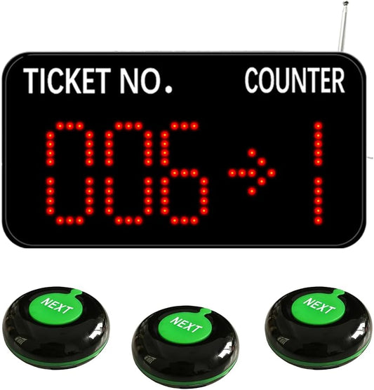 Pager Systeemnummer Bellen Systeem Neem Een Nummer Systeem Draadloze Wachtrij Call System LED Display Tickets Nummer en Teller Nummer (3 Knop+1 Display)