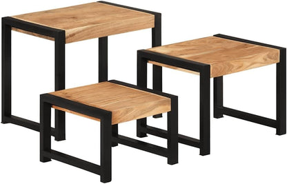 vidaXL Table set 3 pcs solid wood
