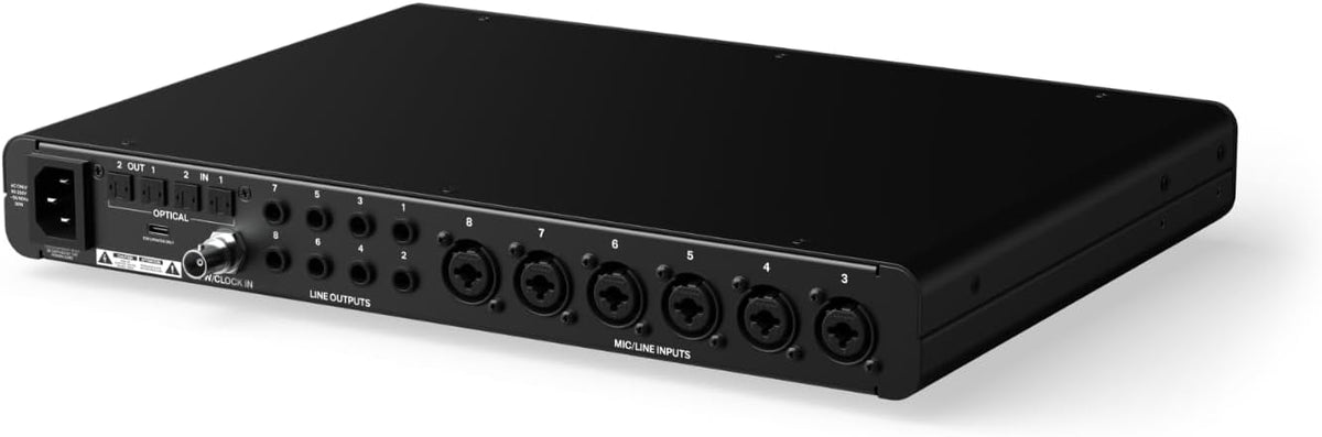 Audient EVO SP8, Studio Preamp Expander, Acht EVO Preamps, 8 x EVO Mic Preamps met Smartgain, 8 x Line Outputs, Mic Preamp, 58dB Mic Gain, 32-Bit AD/DA Converter, Zwart