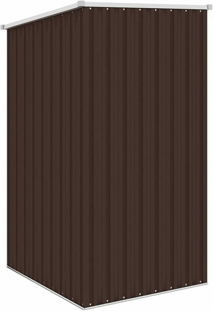 Tidyard Garden shed, outdoor shed, with galvanised steel door, brown, 87 x 98 x 159 cm, garden shed, steel shed, tool shed made of steel, tool shed made of steel - QUORE
