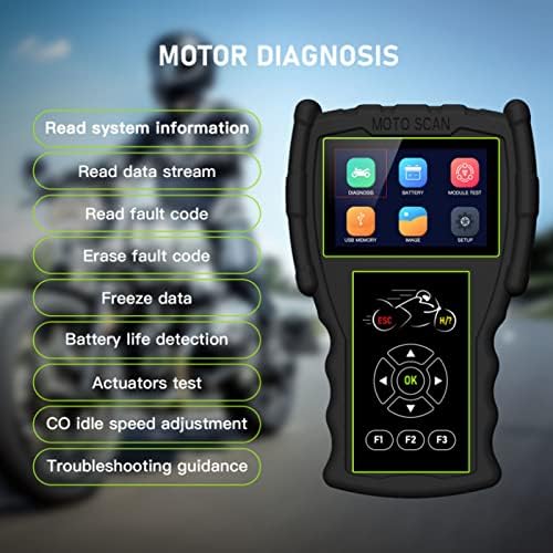 Motorfietsscanner – Motorfiets Diagnosetool – Foutcode Scanner – OBD Scanner – ECU Uitlezer – Helder LCD-Display – Onderhoudslamp Resetfunctie