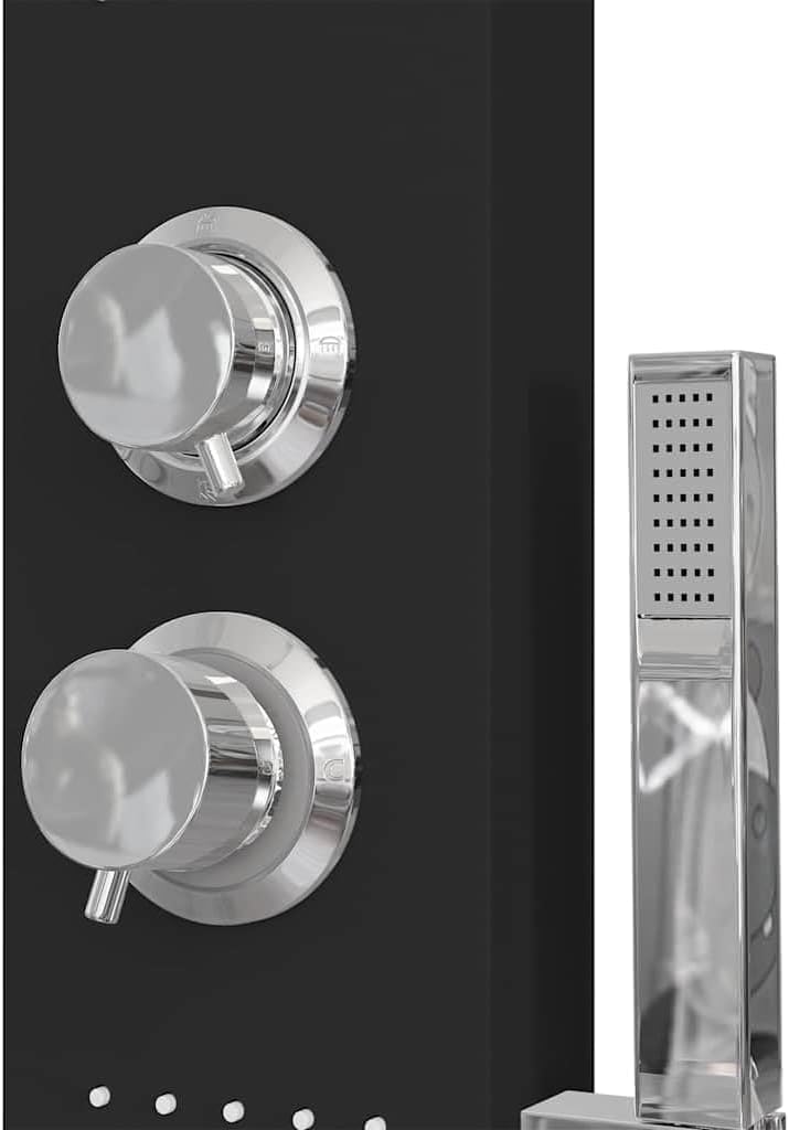 Douchepaneel – Douche Systeem – Regendouche – Douchekraan – Handdouche – Mat Zwart – Aluminium – 4 Functies Met Massagejets