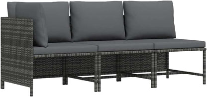 vidaXL 1/4/5x Footrest Sectional with Cushion Poly Rattan Multiple Colors - QUORE