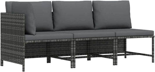 vidaXL 1/4/5x Footrest Sectional with Cushion Poly Rattan Multiple Colors - QUORE