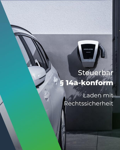 HEIDELBERG Amperfied Wallbox met 11 kW laadvermogen. Voldoet aan §14 a. Inclusief 7,5 m laadkabel. Optioneel 5 jaar garantie. Voor particulieren & bedrijven. Laadstation Energy Control Plus