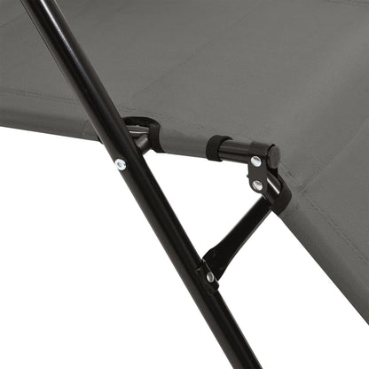 Zonne-ligstoel – Ligstoel – Tuinstoel – Strandstoel – Campingstoel – Inklapbaar – Weerbestendig 600D Polyester – Verstelbare Rugleuning en Voetensteun – Grijs – Set van 2