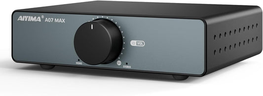 AIYIMA A07 MAX 2 CH HiFi-versterker 300Wx2 TPA3255 mini Klasse D eindversterker Overbrugbare mono stereo desktopversterker 600 Watt met 3,5 mm uitgang Geïntegreerde versterker