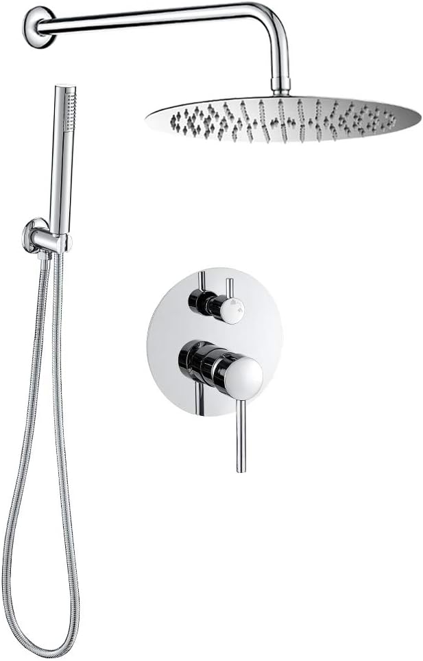 VALAZ Inbouwdouche, verchroomd, rond, 25 cm
