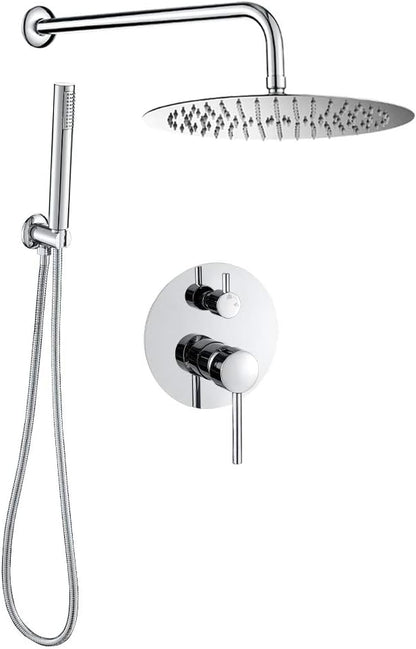 VALAZ Inbouwdouche, verchroomd, rond, 25 cm