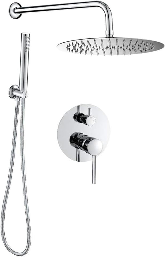 VALAZ Inbouwdouche, verchroomd, rond, 25 cm