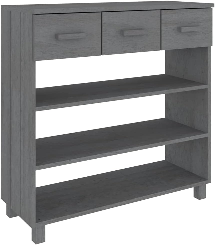 vidaXL Wall table HAMAR 90x35x90 cm solid pine wood dark grey, table, bench table, hallway table, hallway table, side table, accent table