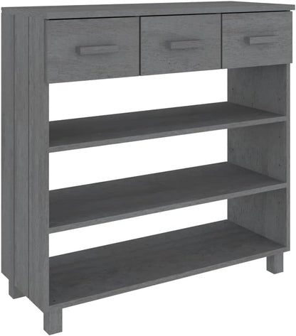 vidaXL Wall table HAMAR 90x35x90 cm solid pine wood dark grey, table, bench table, hallway table, hallway table, side table, accent table