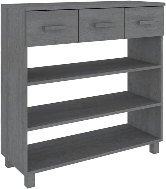 vidaXL Wall table HAMAR 90x35x90 cm solid pine wood dark grey, table, bench table, hallway table, hallway table, side table, accent table