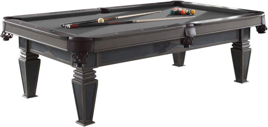 Billiard table pool table model Adonis 8ft. with high-quality K-55 band rubber and free cloth choice, cloth color: Iron Grey - QUORE