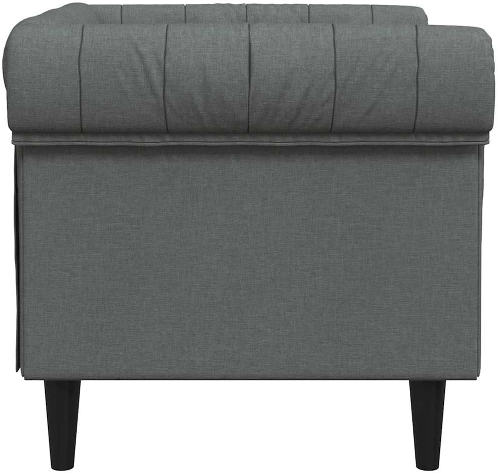 vidaXL Chesterfield Style Armchair Fabric Dark Grey Recliner Recliner Recliner Chair Arm Chair Armchair Lazy Chair TV Chair Recliner Chair - QUORE