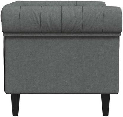 vidaXL Chesterfield Style Armchair Fabric Dark Grey Recliner Recliner Recliner Chair Arm Chair Armchair Lazy Chair TV Chair Recliner Chair - QUORE