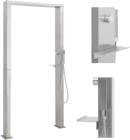 RVS Douchepaneel – Douchepaneel RVS – Douchekolom – Regendouche – Handdouche – Roestvrij Staal 201 – Geborsteld Metaal – Modern Design – Multifunctioneel