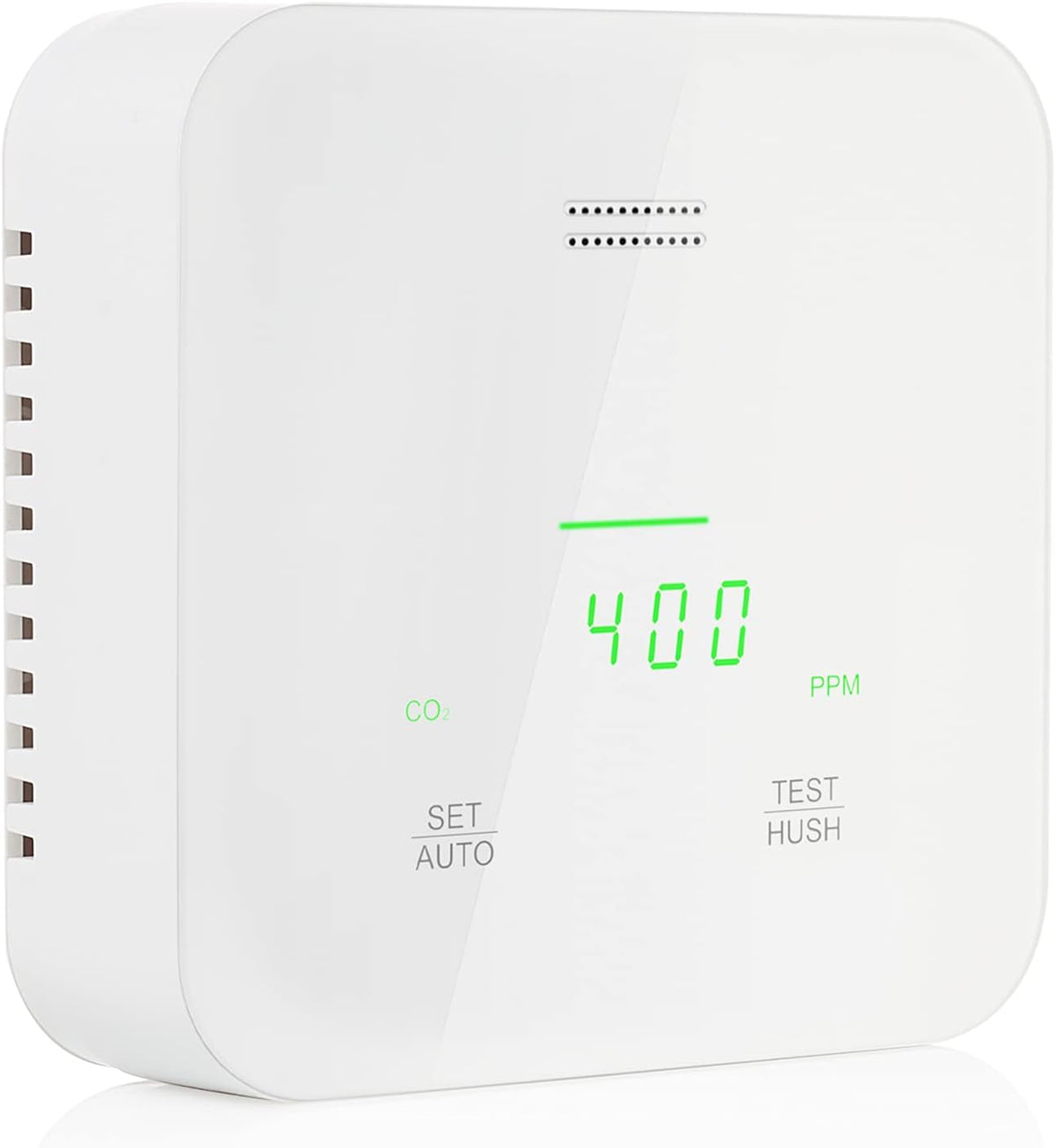 Smartwares - Luchtkwaliteitsalarm en - Sensor - Detecteert CO (Kooldioxide), Vochtigheid, Temperatuur - werkt op Netvoeding met Reservebatterij - FGA-13900