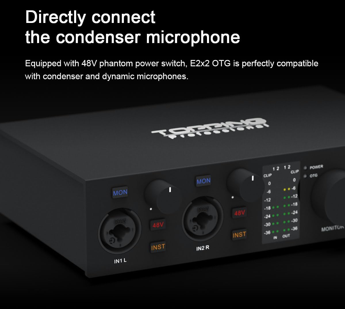 E2x2 OTG, USB-audio-interface met directe smartphone-aansluiting via OTG en SPDIF-uitgangsuitbreiding (wit)