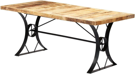 Eettafel – Dining Tafel – Keukentafel – Tafel Massief Hout – Mangohouten Tafel – Industrieel Design – Massief Mangohout – 180x90x76 cm