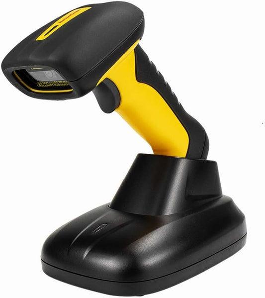 NetumScan draadloze 2D-barcodescanner, waterdichte en antimicrobiële barcodelezer (QR PDF17 datamatrixcode) Oplaadstation met ingebouwde ontvanger NS1202W