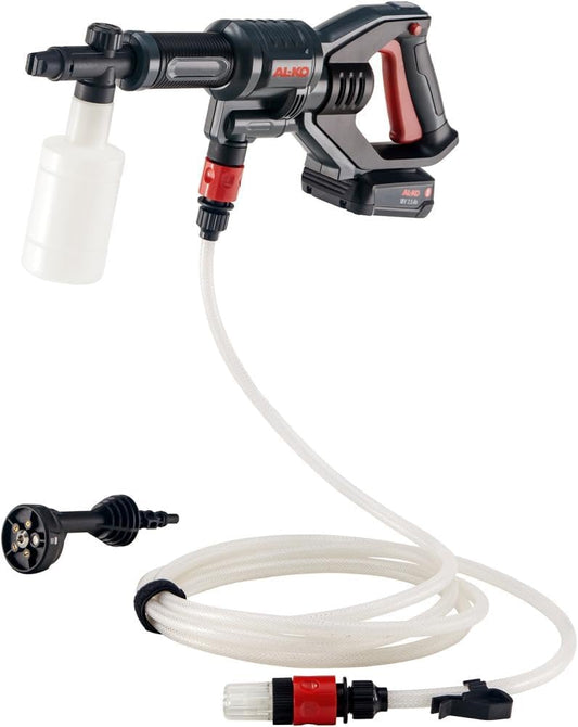Accu-hogedrukreiniger – Draadloze Hogedrukspuit – Mobiele Drukreiniger – Accu Drukspuit – Elektrische Hogedrukreiniger – 18 V Li-Ion Accu – 22 Bar Max Druk – 5-in-1 Watersproeier