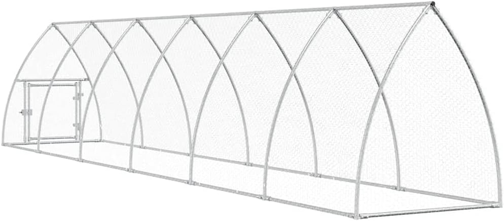 Kooi voor Kippen – Kippenhok – Buitenren – Dierenverblijf – Kippenren – Verzinkt Staal – Robuust & Weerbestendig – 600 x 105 x 120 cm