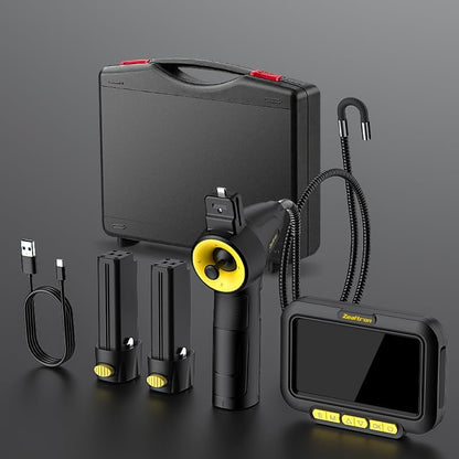 360° scharnierende camera met joystick, monitor 5 inch, dunne sonde 6,2 mm, flexibele kabel 1,5 m voor endoscoop - dubbele accu