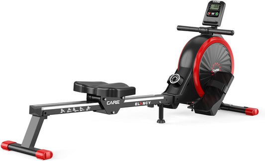 Care Fitness - Rowing machine - Elancy - Non-slip pedals - Silent magnetic brake - 16 resistance levels - 7 functions - QUORE
