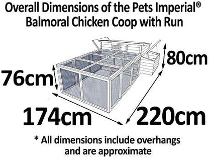 Pets Imperial® Balmoral Chicken Coop Run 1.40 m - Outdoor Wooden Chicken Coop with Net Frame - 140 cm (W) x 107 cm (D) x 76 cm (H) - QUORE