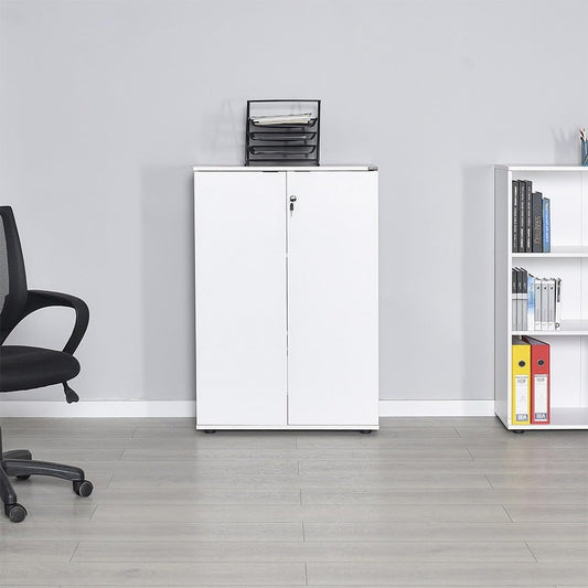 Elegant Diamond White Bookshelf, 72 cm x 109 cm x 34 cm | 100% Melamine Coated Particle Board, 16 mm dik, ideaal voor moderne decoratie thuis en op kantoor
