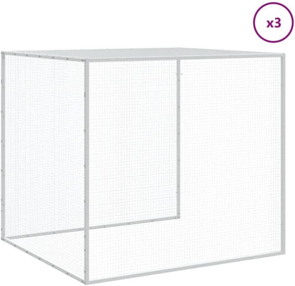 Kippenren – Kippenhok – Buitenren – Dierenren – Kippenkooi – Gegalvaniseerd Staal – Met Dak 404x98x90 cm