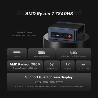 Gaming PC – Game Computer – Desktop PC – Mini PC – High Performance PC – Compact Formaat – Krachtige Ryzen 7 Processor