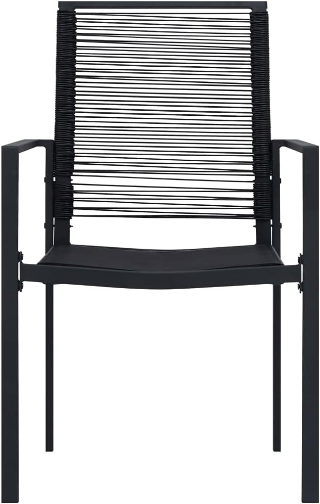 Garden Chairs Set of 4 PVC Rattan Black Balcony Chair Patio Chair Dining Chairs for Patio, Garden and Balcony - QUORE