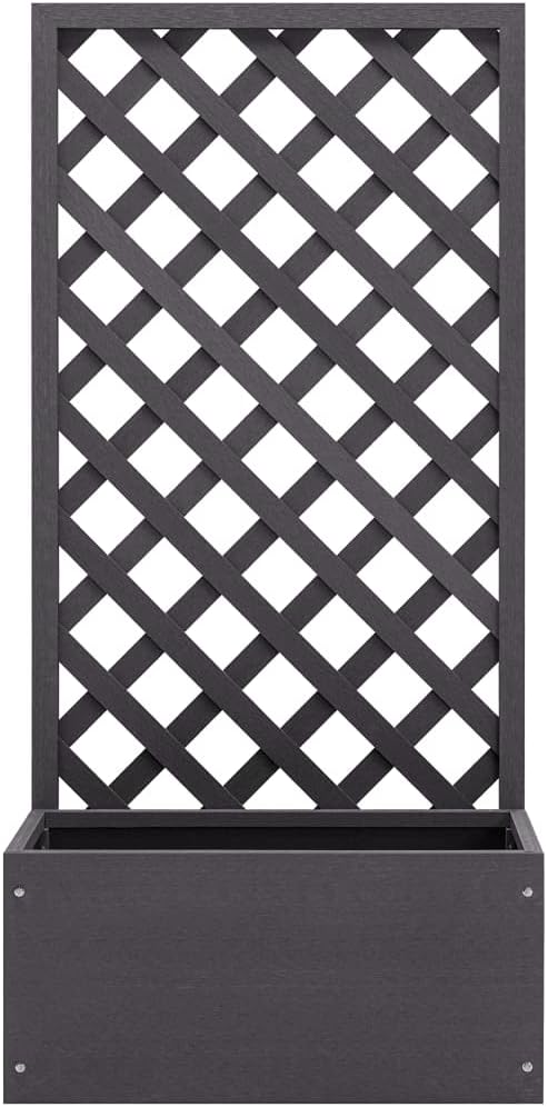 Trellis Trellis Flower Box, Trellis with Planter for Garden, Terrace and Balcony! Trellis with Flower Box 70x30x135cm WPC - QUORE