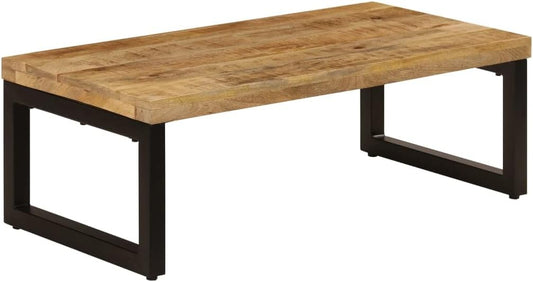 vidaXL Coffee table 100x50x35 cm solid mango wood and steel