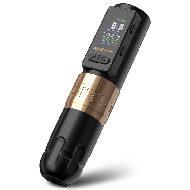 Soldier Max Gold - Tattoo Machine - Tattoo pen - Tattoo Set - Complete set for beginners &amp; advanced - Tattoo Machine Pen - Stroke 4.0mm - 13000Rpm- 12V - 55dB