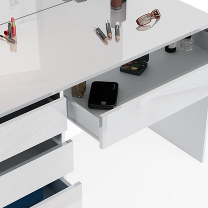 Vicco Dressing table "Sherry", White, 120 cm - QUORE