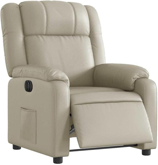 vidaXL Armchair electrically adjustable faux leather cream coloured, armchair, armchair, lazy chair, relax chair, reclining chair, armchair, tv chair